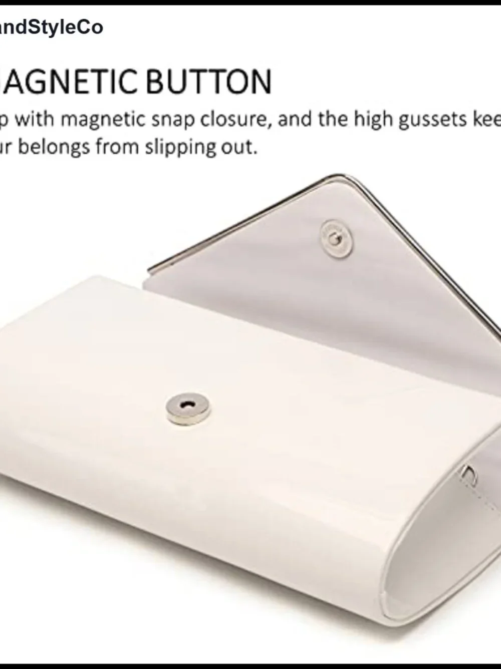 Patent Leather Envelope Clutch Evening Handbag Shoulder Chain Purse Wedding Prom
